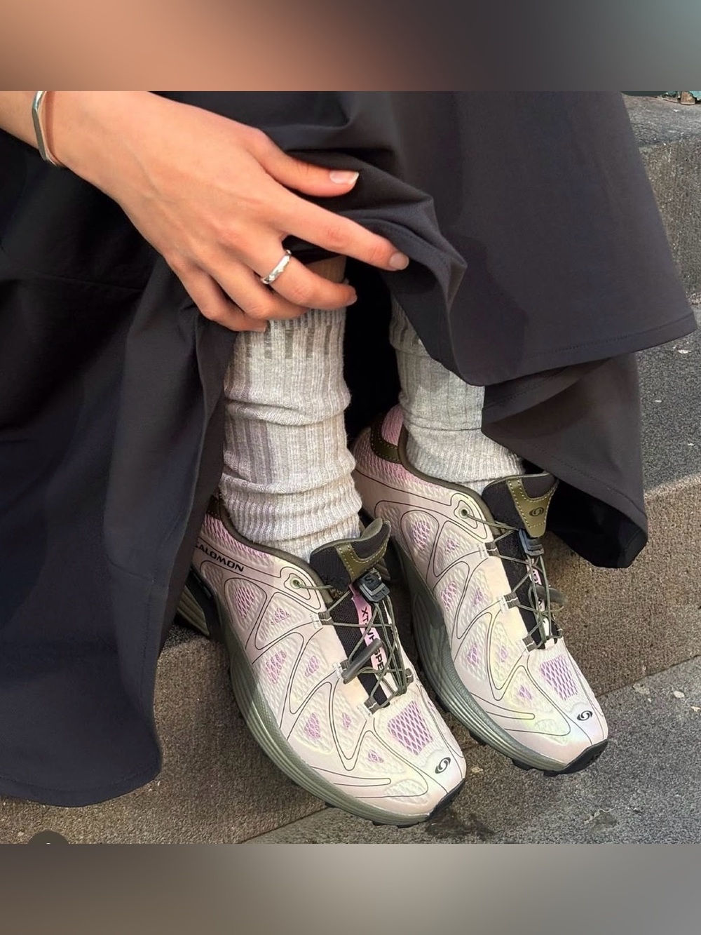 salomon gender inclusive xt whisper grape leaf outfit